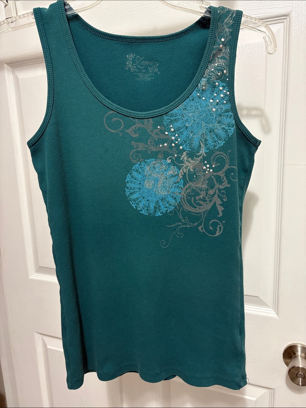Lena Scoop Neck Tanks with Rhinestones